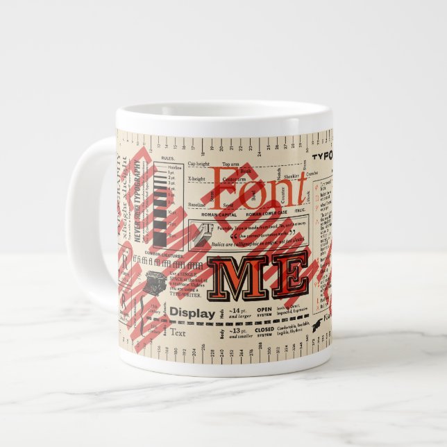 Schriftart Me Typografie FLommwoorde Edition Jumbo-Tasse (Vorderseite Links)
