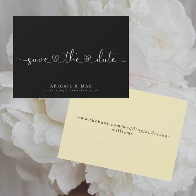 Schriftart mit schwarzem und gelbem Herz Save the  Save The Date (Von Creator hochgeladen)
