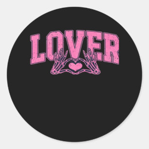 Schriftart mit Skeletthandschuhen klassisch Runder Aufkleber