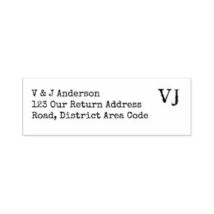 Schriftart Monogram-Rücksendeadresse-Briefmarke Permastempel