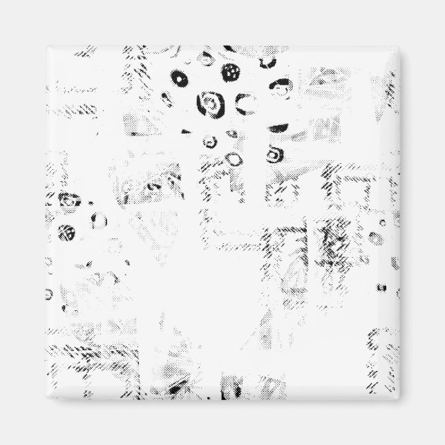 Schriftart, Musik, einfarbig, Kreis, Muster, Monoc Magnet (Vorne)