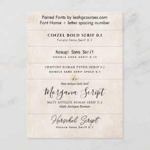 Schriftart-Paare für Hochzeitseinladungen Postkarte