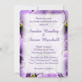 Schriftart versteckt Lila Pansy Hochzeit Einladung