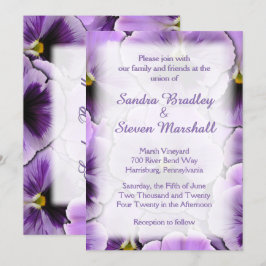 Schriftart versteckt Lila Pansy Hochzeit Einladung