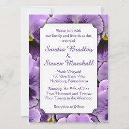 Schriftart versteckt Lila Pansy Hochzeit Einladung