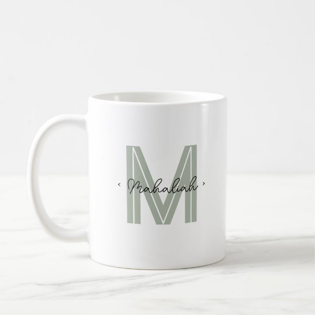 Schriftartnamenssatz für benutzerdefinierte Monogr Kaffeetasse (Links)