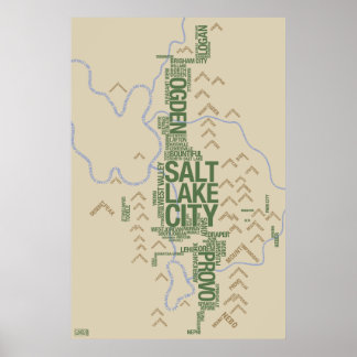 Schriftbild der Wasatch Front (Utah) Poster