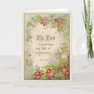 Schriftblumen Grün Vintage Antik Karte