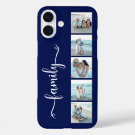 Schriftfamilie Foto Marineblau iPhone 16 Plus Hülle