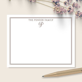 Schriftfamilie Initialen Monogramm Braunes Schreib Mitteilungskarte