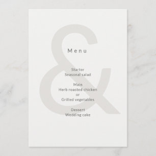 Schriftgestaltung Hochzeit Menükarte