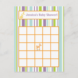 Schriftliche Bingo Card Furry Woodland Tiere Einladungspostkarte