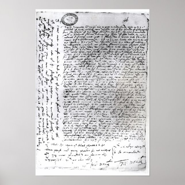 Schriftliche Entsendungen von Sir Francis Drake Poster (Vorne)