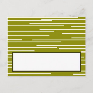 Schriftliche Platzkarte Grüne Birne Streifen Birne Postkarte