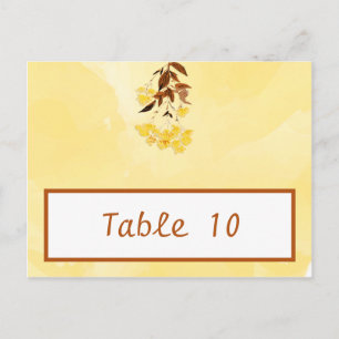 Schriftliche Platzkarte Mustard Yellow Poppy Blume Postkarte