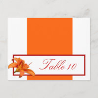 Schriftliche Platzkarte Orange Tiger Lilly mit Str