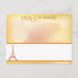 Schriftliche Platzkarte Paris Peach Postkarte