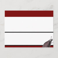 Schriftliche Platzkarte Peacock Red Schwarz-weiß