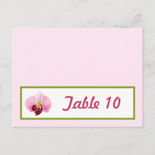 Schriftliche Platzkarte Rosa Orchid Long Stem Blum Postkarte