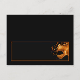 Schriftliche Platzkarte Sweet 16 Orange Black Postkarte