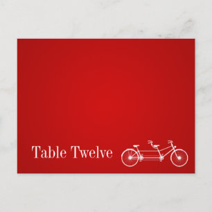 Schriftliche Platzkarte Whimsical Red Double Bike Postkarte