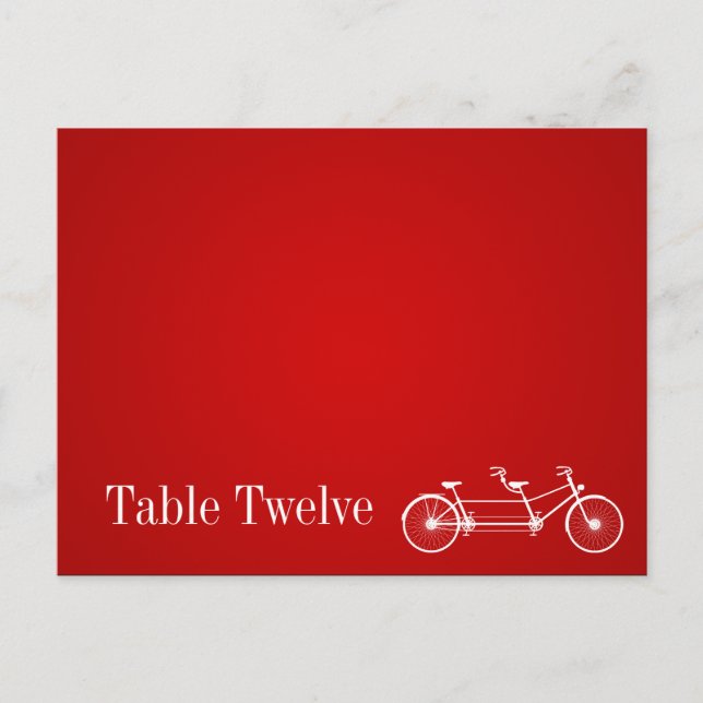 Schriftliche Platzkarte Whimsical Red Double Bike Postkarte (Vorderseite)