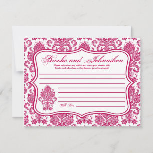 Schriftliche Ratenkarte Fusia White Damask Lace Pr Hinweiskarte