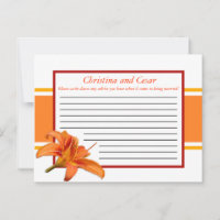 Schriftliche Ratenkarte Orange Tiger Lilly mit Str