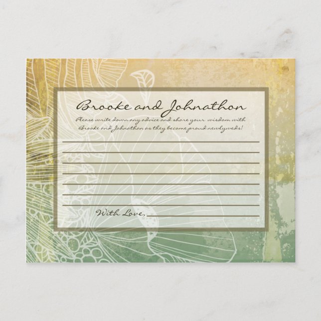 Schriftliche Ratenkarte Vintage Blumenantik Hinweiskarte (Vorderseite)