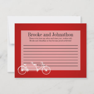 Schriftliche Ratenkarte Whimsical Red Double Bike Hinweiskarte