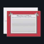 Schriftliche Ratenkarte White Dove Red Blue BG Rib Hinweiskarte<br><div class="desc">Diese bezaubernden, schriftlichen Advice Cards sind perfekte Ergänzung zu jeder Hochzeit. Gib diese Karten einfach an deine Gäste, zusammen mit den schönen Tips Sharpie Stiften. Ihre Gäste können sich dann alle Ratschläge für die neue Braut und den neuen Bräutigam notieren. Diese sind in einer Größe von 4, 25" x 5,...</div>