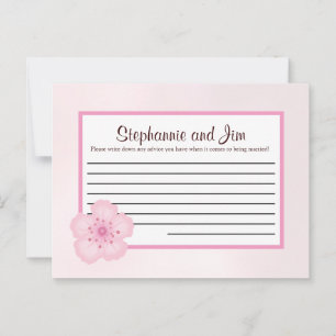 Schriftliche Ratschläge Karte Rosa Kirschblütenblü