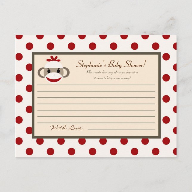 Schriftlicher Ratgeber rote Sockenkarte Hinweiskarte (Vorderseite)