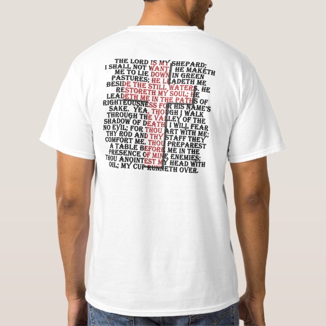 Schrifts-23. Psalm T-Shirt (Rückseite)
