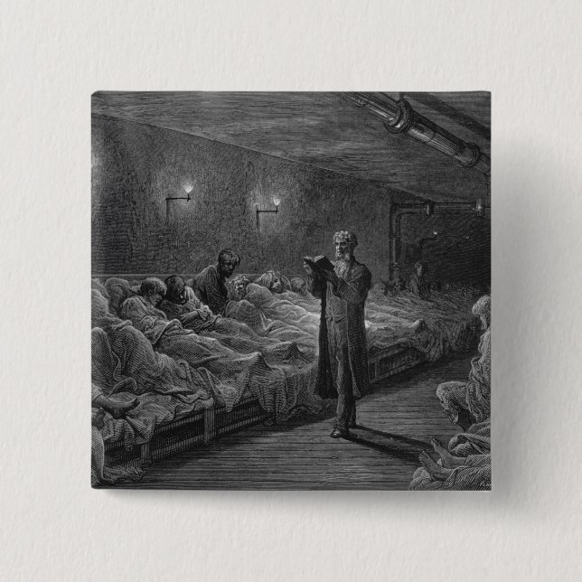 Schrifts-Leser in einem Nachtschutz Button (Vorderseite)