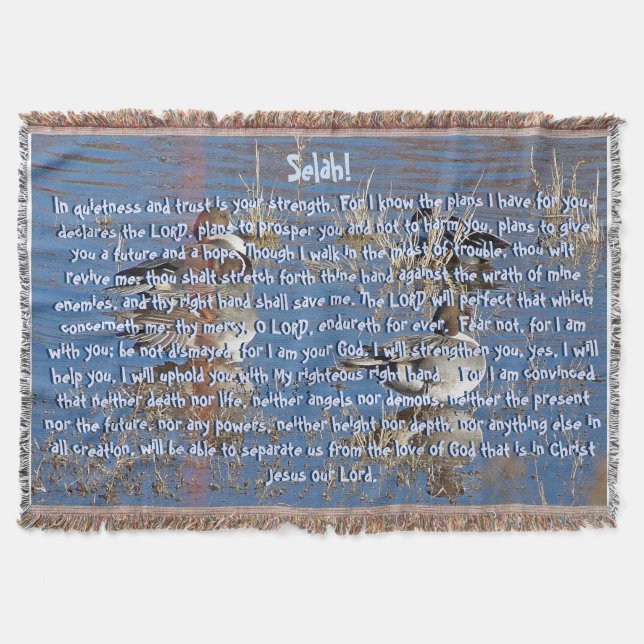 Schrifts-Versprechen der Gott-Enten-Wurfs-Decke Decke (Vorderseite)