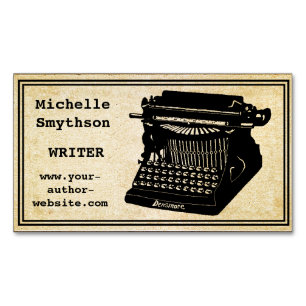 Schriftsteller Antike Schreibmaschine Name und Web Magnetische Visitenkarte