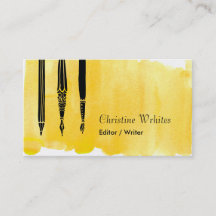 Schriftsteller Autor Füller Feder Editor Gelb