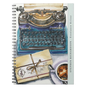 Schriftsteller Autor Journalist Wasserfarbe Monogr Notizblock