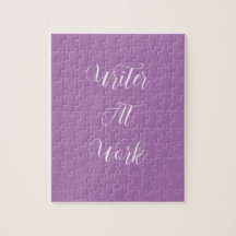 Schriftsteller bei der Arbeit Lila Puzzle