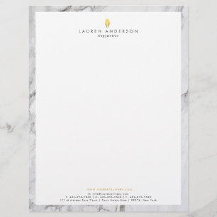 Schriftsteller Briefkopf Marmor Minimalistisch