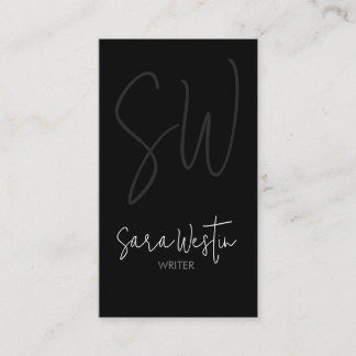 Schriftsteller Cursive Monogram Visitenkarte