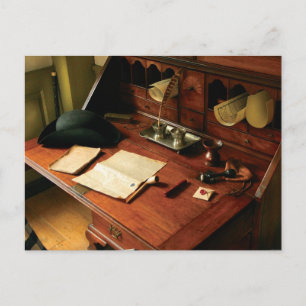 Schriftsteller - Der Schreibtisch eines Gentleman Postkarte