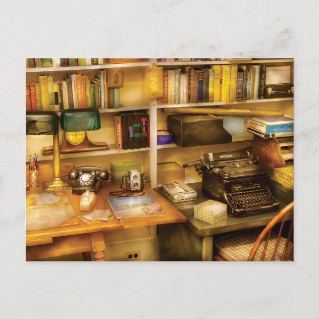 Schriftsteller - Der Schreibtisch eines Schriftste Postkarte (Vorderseite)