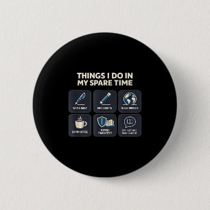 Schriftsteller Dinge, die er in der Freizeit tut, Button