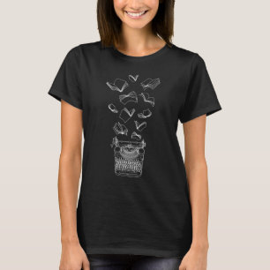 Schriftsteller-Flying-Bücher T-Shirt
