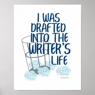 Schriftsteller Leben Entwurf Autor Prozess Motto Poster