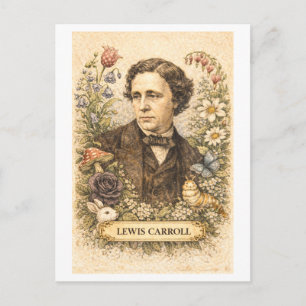 Schriftsteller Lewis Carroll im Vintage-Stil Postkarte