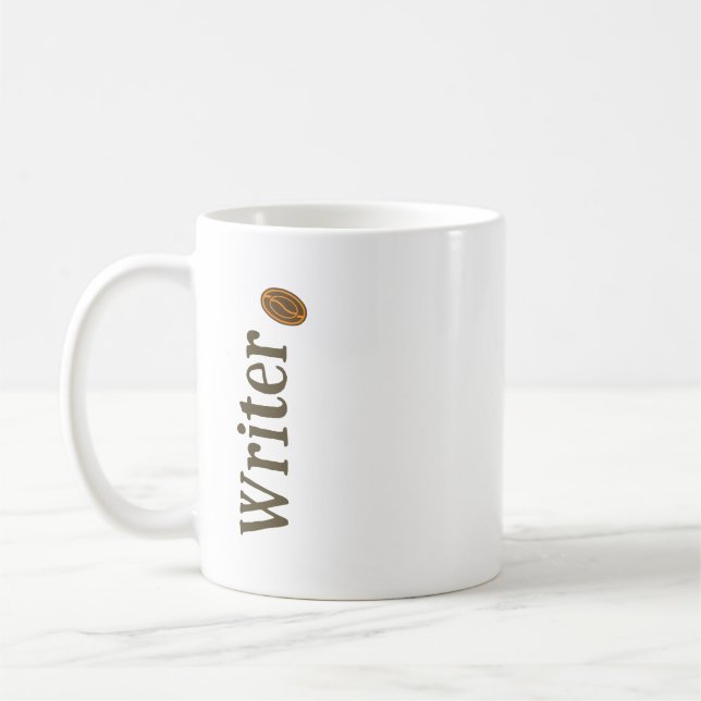 Schriftsteller Periode mit Kaffeebohnen Schriftste Kaffeetasse (Links)