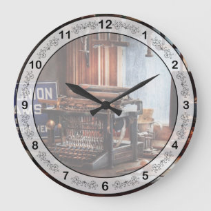 Schriftsteller - Schreibmaschine - Der angehende S Große Wanduhr
